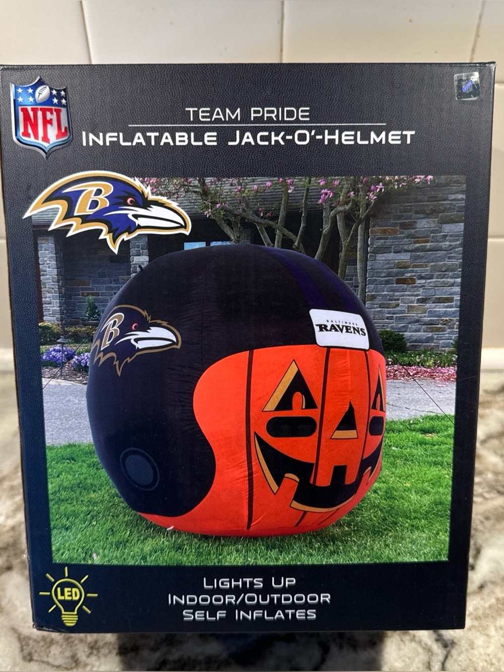 NFL Team Baltimore Ravens 4 Foot Inflatable Jack O'helmet By Sporticulture NIB
